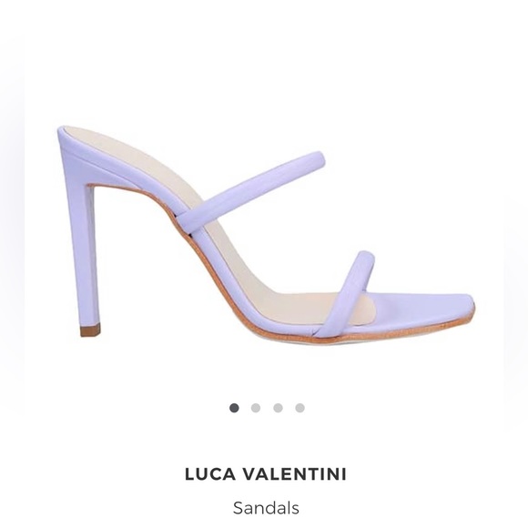 New in box LUCA VALENTINI Lilac Leather Heels Mules Sandals 7 37 Barbiecore - Picture 11 of 12